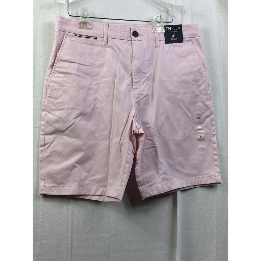 Tommy Hilfiger short Men's sz 33 Regular Fit Elastic Waist Comfort Stretch Pink